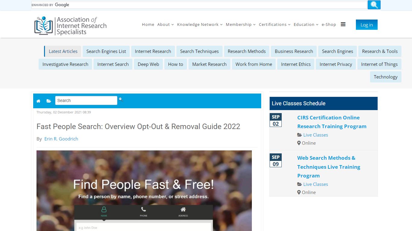 Fast People Search: Overview Opt-Out & Removal Guide 2022 - AOFIRS